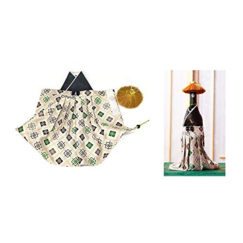 Kelendle 2Pcs Creative Japanese Kimono Bottle Cover with Hats Wine Bottle Sleeve Protector Champagne Bottle Dress for Wine Cabinet Decoration (Black+Red) - Image 5