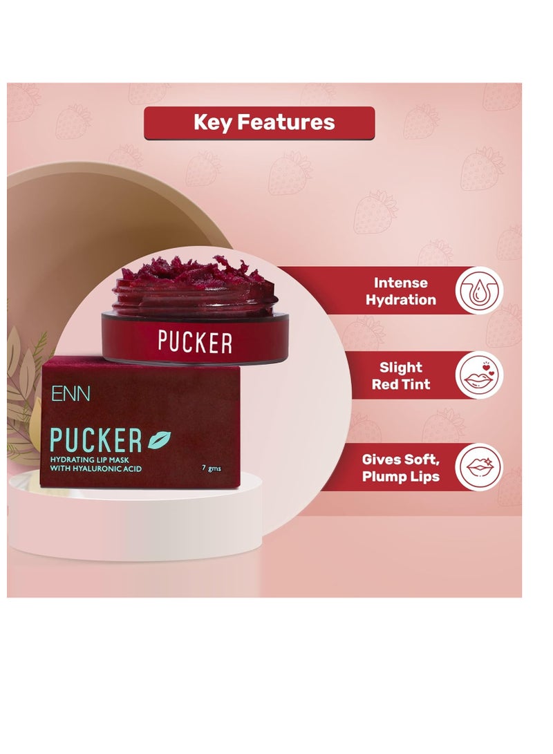 Enn Pucker Hydrating Lip Balm Mask For Dark Lips Brightening Dark Lips Tinted Lip Balm For Women and Men For Dry and Chapped Lips 7gm - Image 3