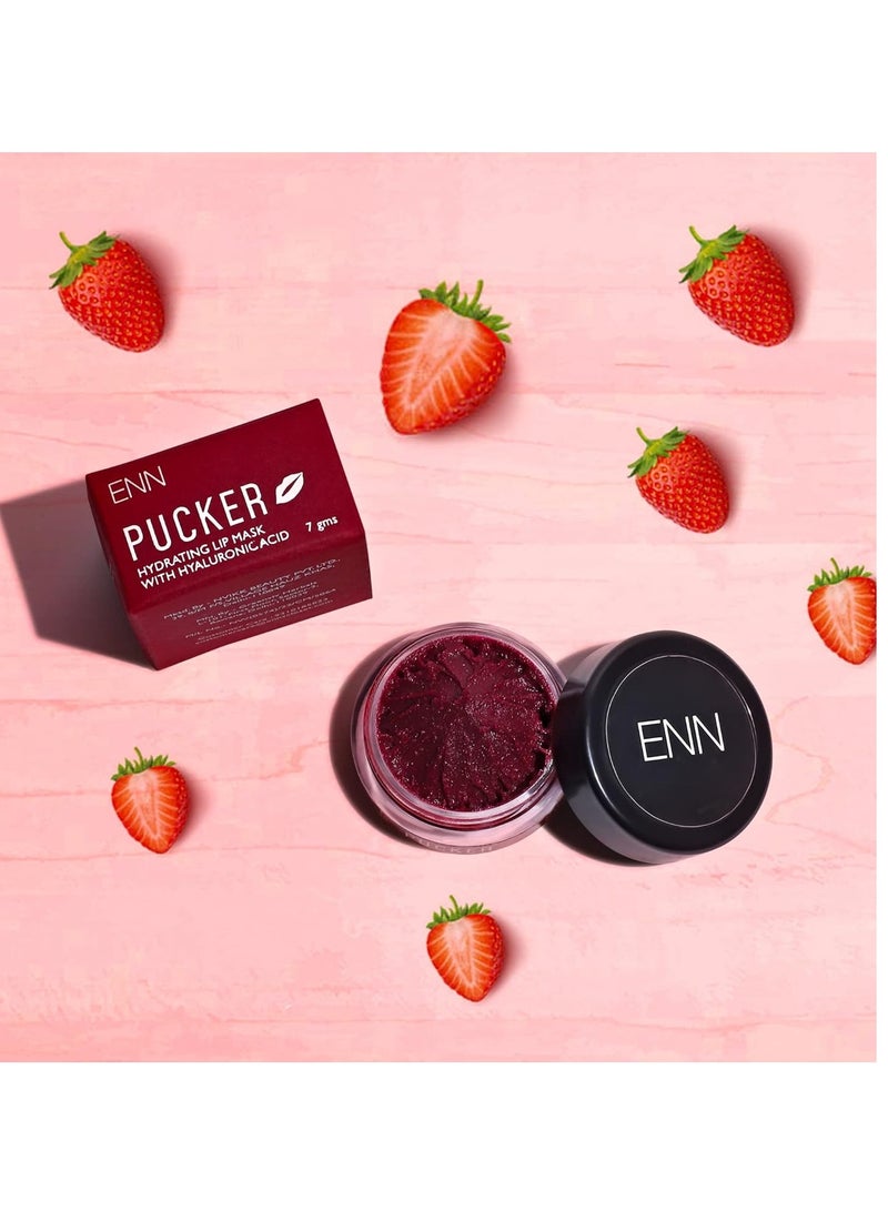 Enn Pucker Hydrating Lip Balm Mask For Dark Lips Brightening Dark Lips Tinted Lip Balm For Women and Men For Dry and Chapped Lips 7gm - Image 2