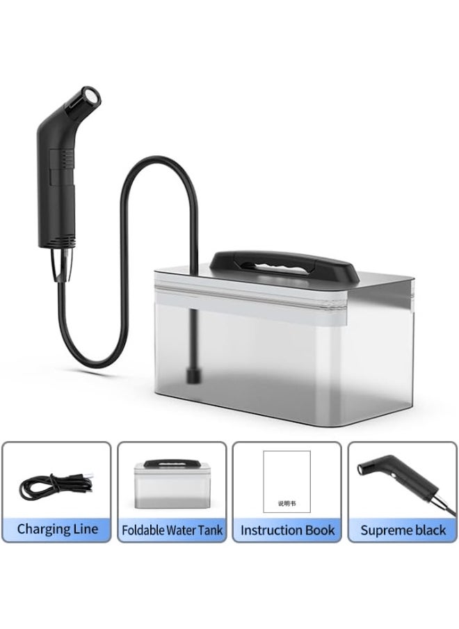 Eworld Portable Bidet – Rechargeable Travel Shattaf with 2.3L Water Tank, 2-Speed Flow Control, 1.2M Hose & Carrying Bag – Ideal for Camping, Travel, and Personal Hygiene (Black)  - Image 3