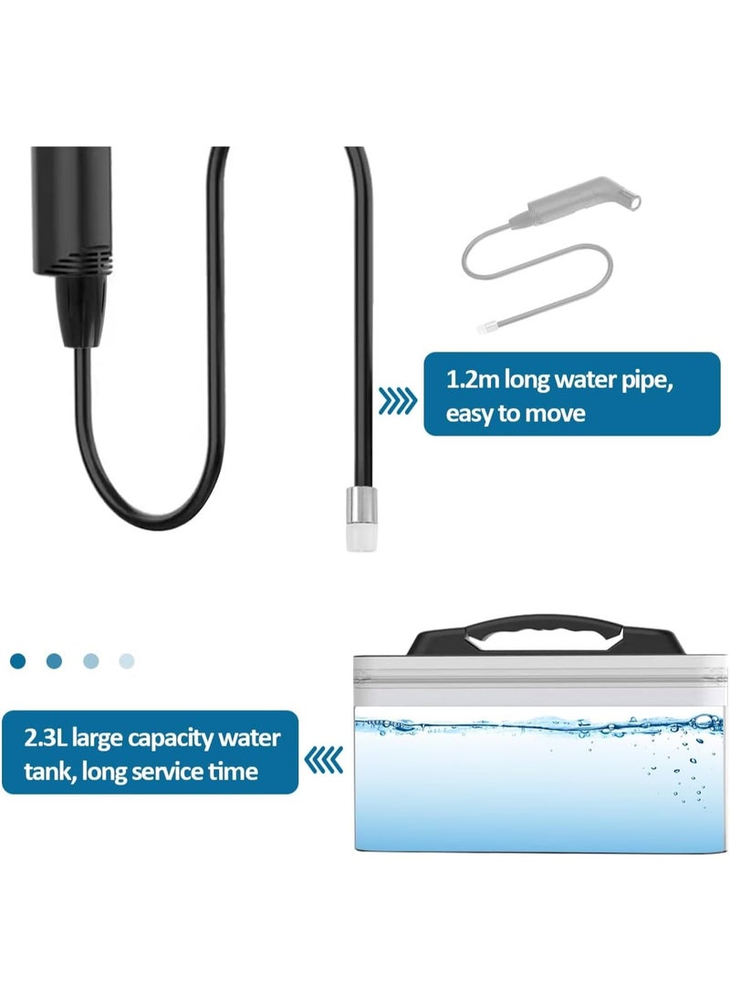 Eworld Portable Bidet – Rechargeable Travel Shattaf with 2.3L Water Tank, 2-Speed Flow Control, 1.2M Hose & Carrying Bag – Ideal for Camping, Travel, and Personal Hygiene (Black)  - Image 4