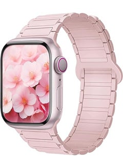 KENSUO Magnetic Bands Bracelet for Apple Watch Ultra/2 Band 49mm 45mm 44mm 46mm 42mm iWatch band 40mm 41mm 38mm Women/Men,Silicone Strap Sport Loop Wristbands for Apple Watch Series 10/9/8/7/6/5/4/3/2/SE，Pink  - Image 2