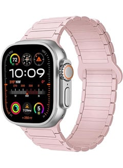 KENSUO Magnetic Bands Bracelet for Apple Watch Ultra/2 Band 49mm 45mm 44mm 46mm 42mm iWatch band 40mm 41mm 38mm Women/Men,Silicone Strap Sport Loop Wristbands for Apple Watch Series 10/9/8/7/6/5/4/3/2/SE，Pink  - Image 3