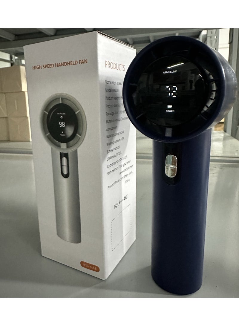 general 100-Gear Turbo Mini Handheld Fan - USB Rechargeable High-Speed Portable Fan, Powerful Cooling for Outdoor Travel & Office Use - Image 1