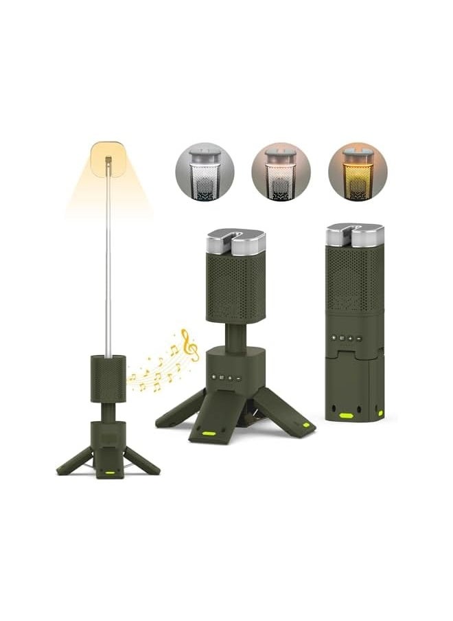 erorex Camping Lantern, 14000mAh Rechargeable Telescopic Camping Lights Built-in Magnetic Stand with Speaker, Portable Waterproof Outdoor LED Flashlight for Emergency, Hiking, Camping, Fishing  - Image 1