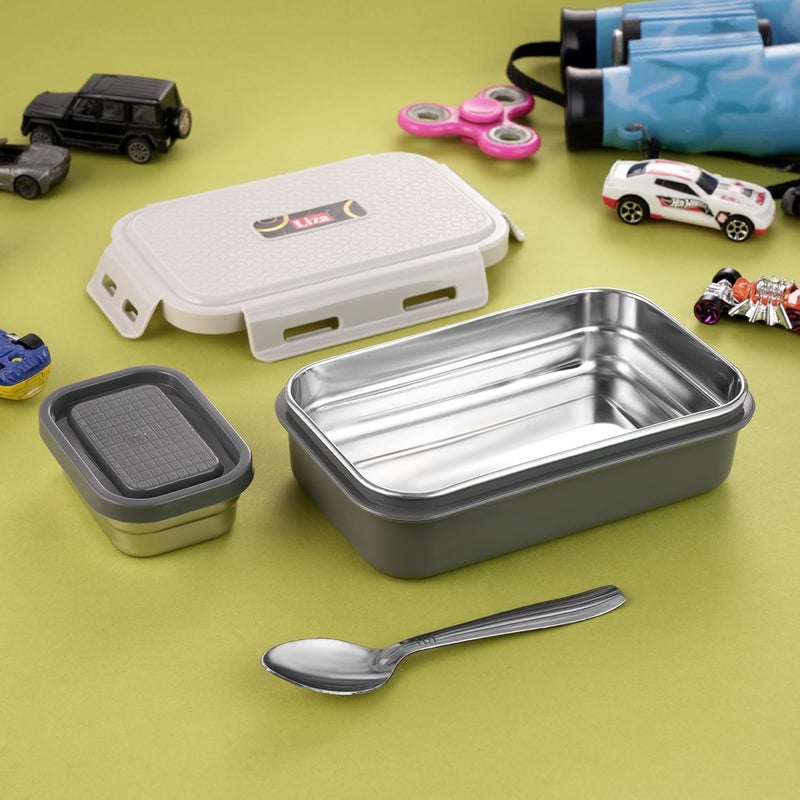 WIAA Insulated Stainless Steel Lunchbox for Office School Kids Travelling Airtight Leak Proof Grey - Image 3
