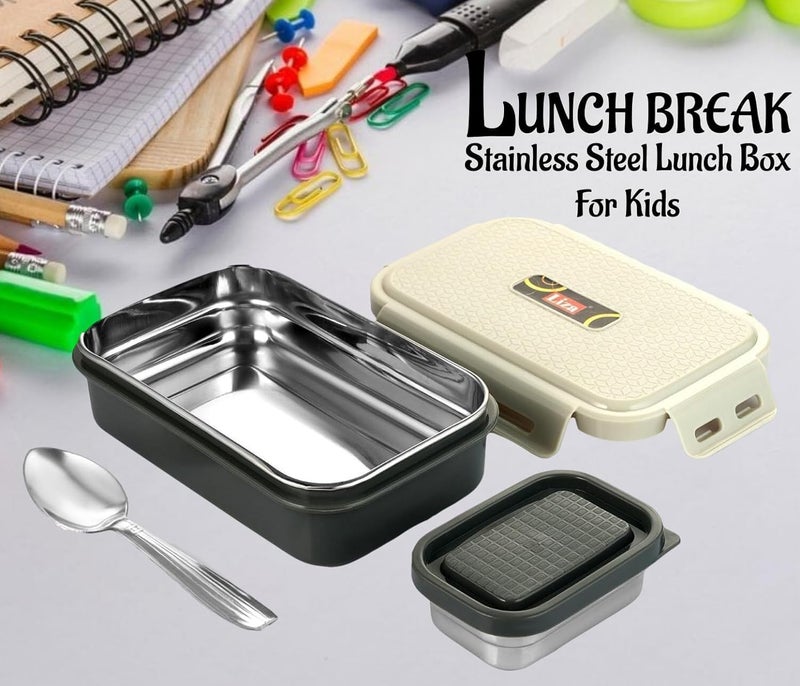 WIAA Insulated Stainless Steel Lunchbox for Office School Kids Travelling Airtight Leak Proof Grey - Image 4
