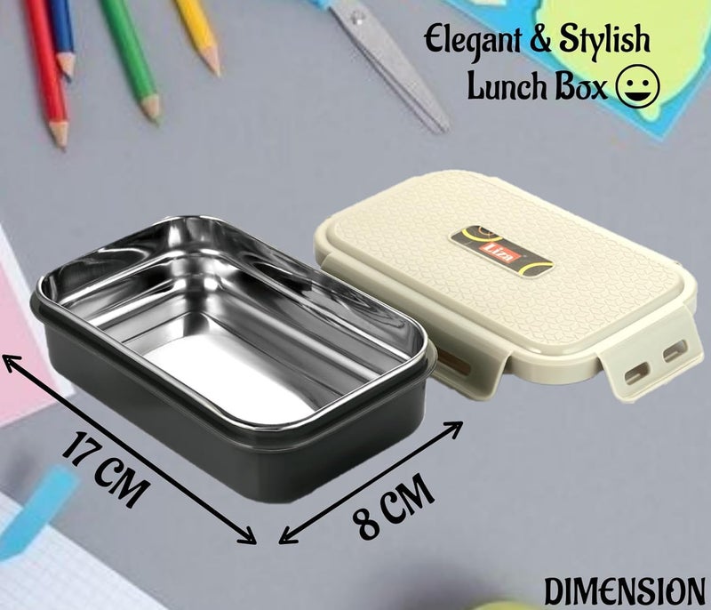 WIAA Insulated Stainless Steel Lunchbox for Office School Kids Travelling Airtight Leak Proof Grey - Image 5