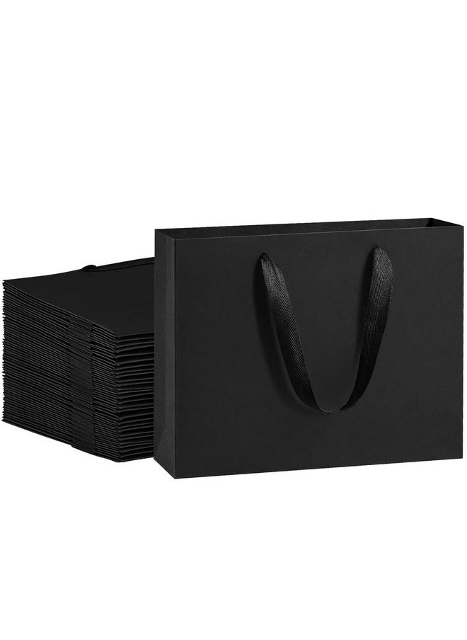 BagDream - Black Gift Bags 25 Pack 10.6X3.1X8.3 Heavy Duty Kraft Paper Bags With Handles For Boutique Wedding Party Favor Bags Grocery Retail Merchandise Bags Medium Gift Paper Sacks - Image 1
