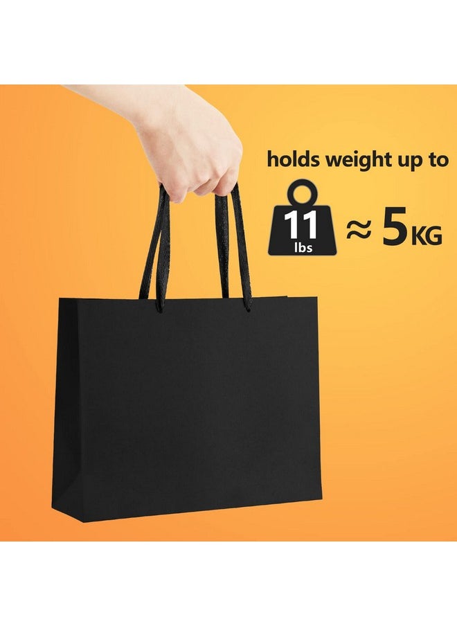 BagDream - Black Gift Bags 25 Pack 10.6X3.1X8.3 Heavy Duty Kraft Paper Bags With Handles For Boutique Wedding Party Favor Bags Grocery Retail Merchandise Bags Medium Gift Paper Sacks - Image 1