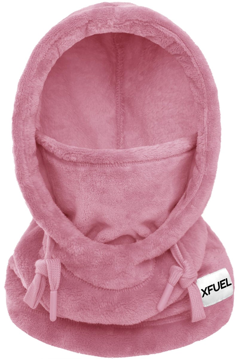 XFUEL Balaclava Ski Mask, Winter Thermal Hood Neck Warmer, Plush Lined, Windproof (US, Alpha, One Size, Dark Pink) - Image 1
