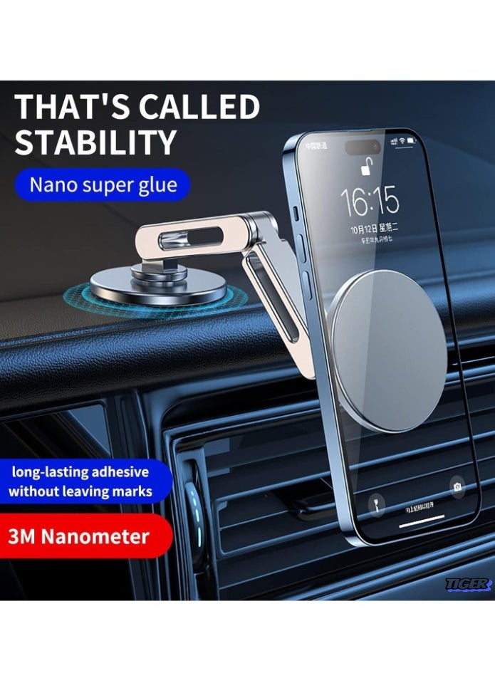 TIGER - MagSafe Car Mount with Adjustable Arm – 360° Rotation Magnetic Phone Holder for All Phones, Universal Dashboard and Air Vent Mount, Strong Magnet, Secure Grip, Hands-Free Phone Holder for Car, Easy Installation, Ideal for Navigation and Charging - Image 1