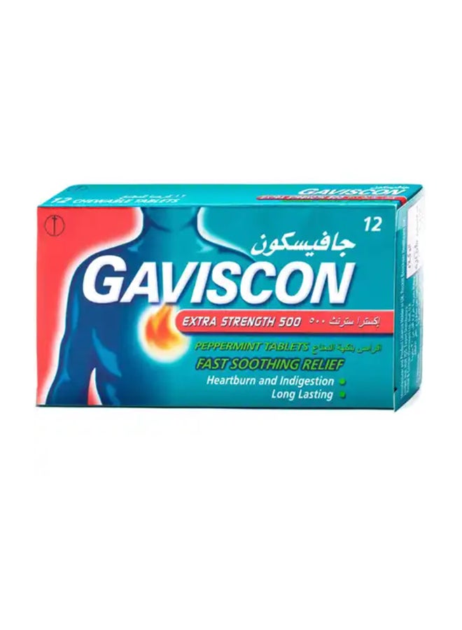 GAVISCON Extra Strength 500 Peppermint Tablets 