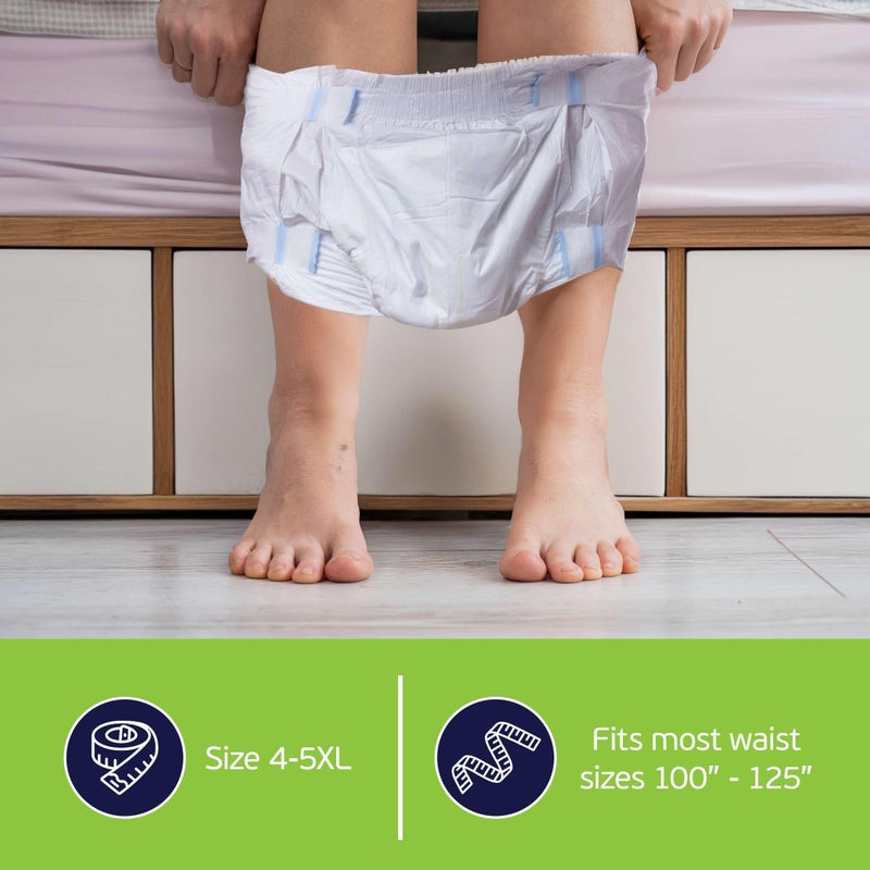 TenderGentle 4-5xl Adult Diapers for Women and Men - 8 Bariatric Disposable Briefs with Tabs and Stretchable Side Panels - 100% Breathable with Maximum Absorbency - Image 2
