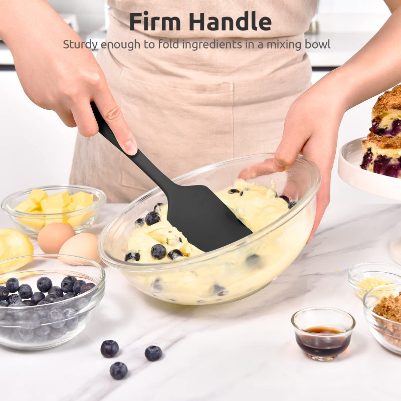 U-Taste Heat Resistant Silicone Large Spatula: U-Taste 600ÂºF High Heat Flexible 11.38in Silicon Mixing Stirring Cooking Scraping Baking Bowl Scraper Seamless Spreader for Kitchen Nonstick Cookware (Black) - Image 5