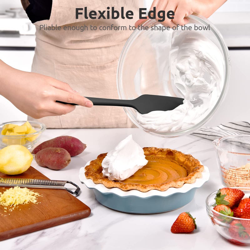 U-Taste Heat Resistant Silicone Large Spatula: U-Taste 600ÂºF High Heat Flexible 11.38in Silicon Mixing Stirring Cooking Scraping Baking Bowl Scraper Seamless Spreader for Kitchen Nonstick Cookware (Black) - Image 4