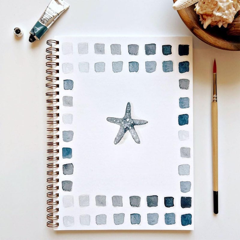 Watercolor Workbook, Beginner-Friendly Complete Painting Kit for Adults and Kids, 12-Color Watercolor Paint Set with Brush, Step-by-Step Seaside Themed Tutorials, Ideal for Learning and Relaxation - Image 2