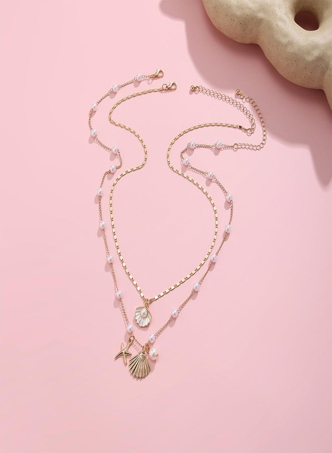 Your Always Charm Seashell Necklace for Women Shell Necklace Vacation Outfits for Women Adjustable Layered Sea Shell Charm Necklaces Beach Essentials Holiday Jewelry - Image 5