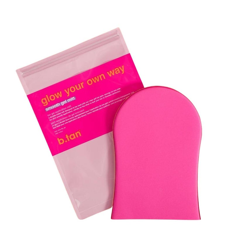 btan Face Body Self Tanning Mitt Glow Your Own Way Smooth Gel Glove Sunless Tan Applicator StreakFree Even Application Double Sided Reusable Great for Cream Lotion Suncreen