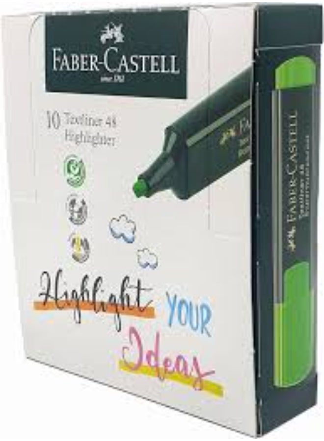 قلم تحديد نصوص تيكست لاينر 48 أخضر - عبوة من 10 قطع