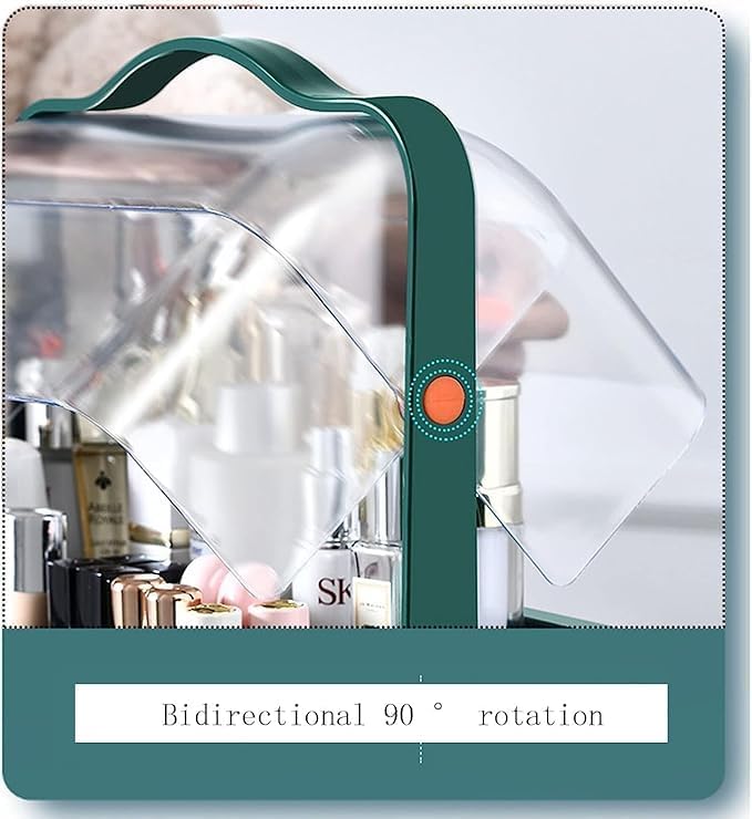 TRADY Makeup Storage Organizer with 3 Drawer and HandleCosmetic Storage Display Box Multi Functional Desktop Tidy Organizer Holder for Jewelry Lipsticks Makeup Brushes Perfume - Image 3