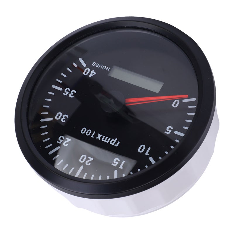 110mm 4 3/8in Tachometer 7 Color Backlight 4000RPM Gauge with Hour Meter for Truck Tractor Trailer Car RV Boat DC 9 to 32V Black Dial Black Bezel CXA005B - Image 2