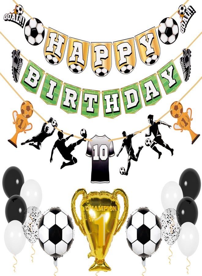 Pirese Soccer Birthday Party Decorations Kit - Soccer Happy Birthday Banner, Balloons, Soccer Themed Party Decorations, Soccer Birthday Decor, Soccer Party Supplies for Boys, Girls, Kids, Sports Fans - Image 1