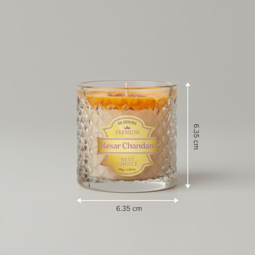 Artkart Premium Scented Candle | Luxury Kesar Chandan | 80 Hr Burn | 140g | 100% Soy Wax Candle in Beautiful Sunflower Glass Jar | Non-Toxic, Memorable Gift for Diwali, Weddings & Loved Ones - Image 2