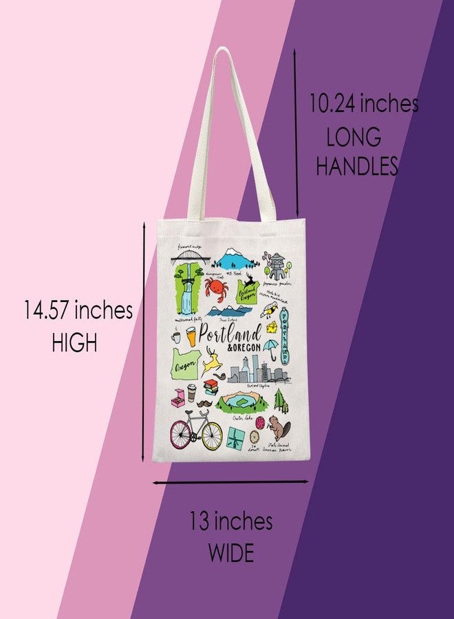 MNIGIU Portland Tote Bag Portland Travel Gift Oregon State Gifts Portland Souvenir Gift (Portland Tote Bag) - Image 2