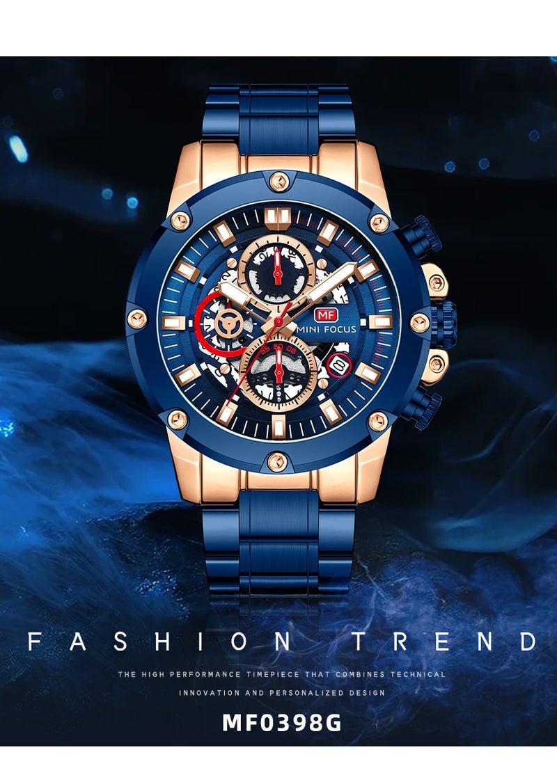 MINI FOCUS Watches For Men Luminous Water Resistant Sports Watch With Silicone Strap - Blue - Image 2