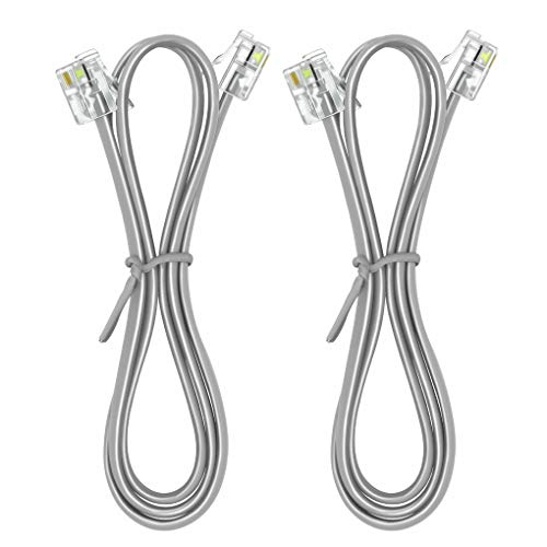 NECABLES 2Pack Phone Cord 3ft Telephone Cord Phone Cable RJ11 6P4C Male to Male for Landline and Fax - 3 Feet - Image 2