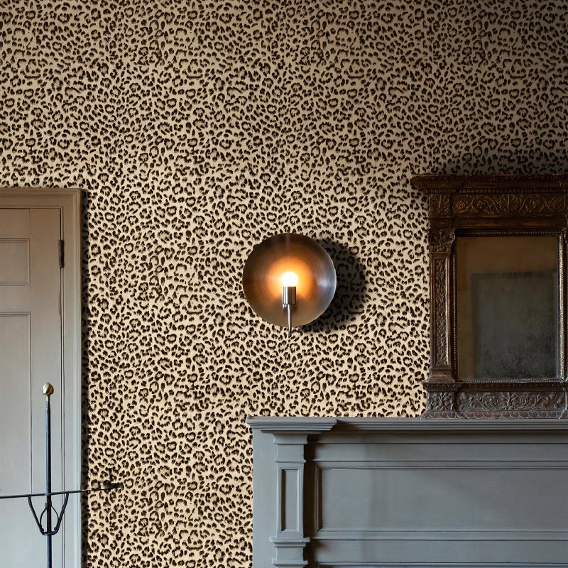 Simon&Siff Leopard Peel and Stick Wallpaper 17.3"x60" Black/Brown Vintage Animal Removable Wallpaper Renter Friendly Waterproof Modern Contact Paper for Bedroom Bathroom Cabinet - Image 5