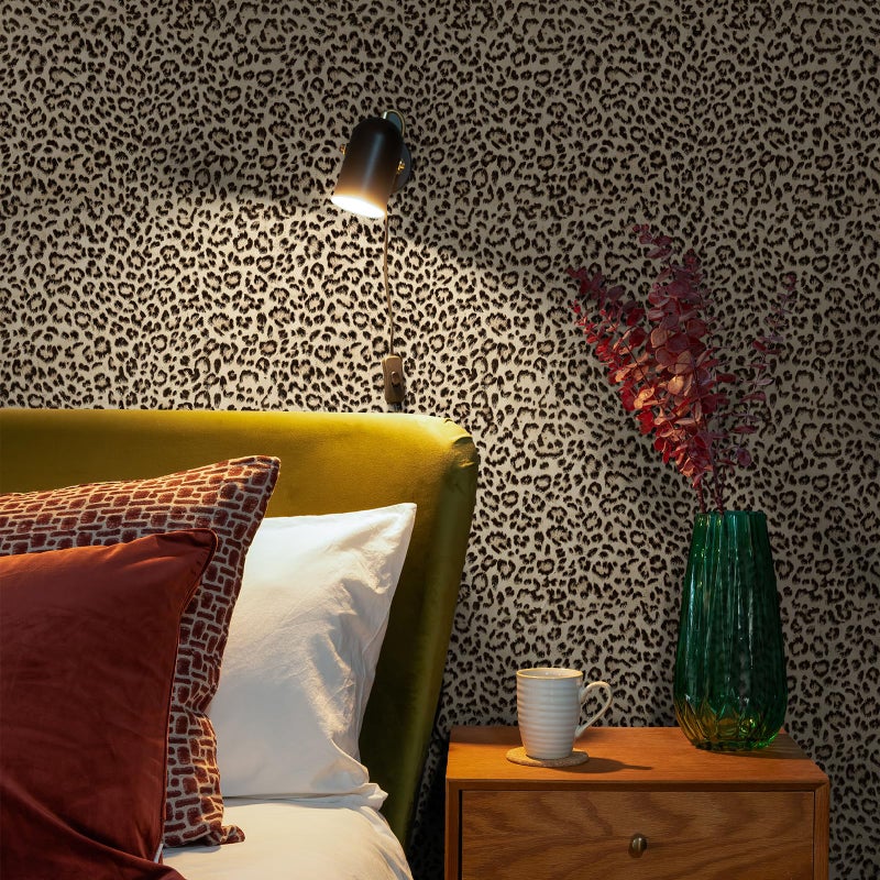 Simon&Siff Leopard Peel and Stick Wallpaper 17.3"x60" Black/Brown Vintage Animal Removable Wallpaper Renter Friendly Waterproof Modern Contact Paper for Bedroom Bathroom Cabinet - Image 3
