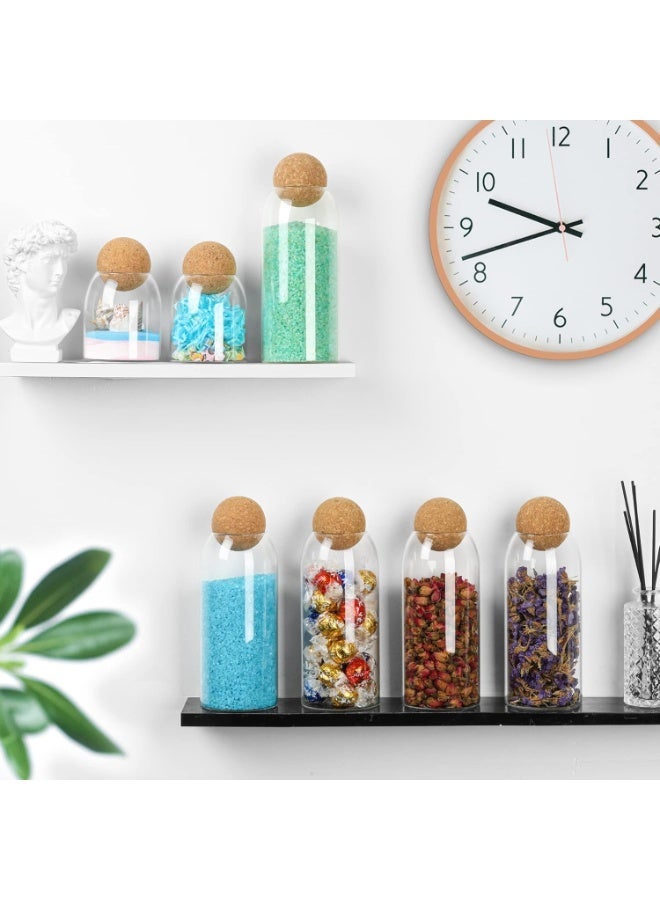 ComSaf 34 OZ Glass Storage Container with Ball Cork, Coffee Storage Jar, 3 Pcs Bath Salt Jar, Glass Jar with Cork Lids, Decorative Jar for Candy, Tea, Bathroom Apothecary Cotton Swab Qtip Holder - Image 5