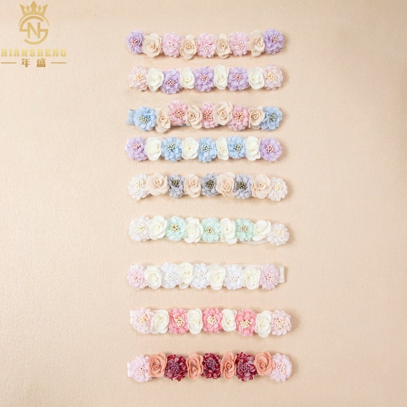 New Style 5 Small Flower Baby Hairbands, Kidsren'S Creative Handmade Jewelry, Holiday Party Artificial Flower Hair Jewelry - Image 2