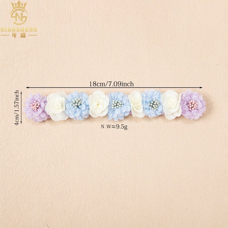 New Style 5 Small Flower Baby Hairbands, Kidsren'S Creative Handmade Jewelry, Holiday Party Artificial Flower Hair Jewelry - Image 3