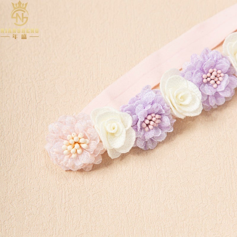 New Style 5 Small Flower Baby Hairbands, Kidsren'S Creative Handmade Jewelry, Holiday Party Artificial Flower Hair Jewelry - Image 5