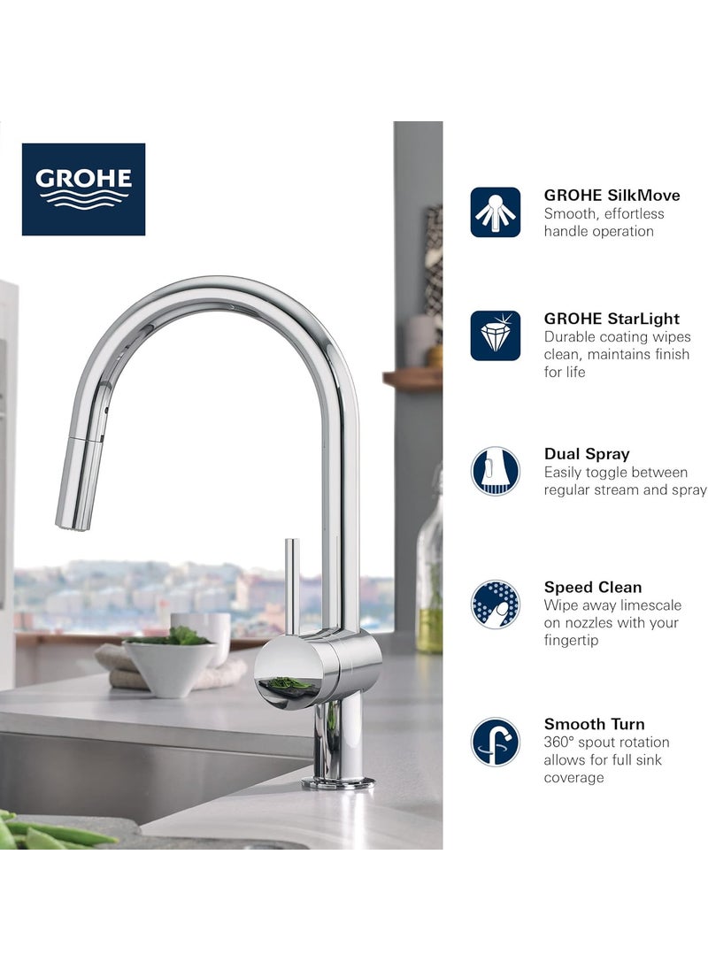 Grohe GROHE 31378DC3 Minta PullOut Kitchen Faucet with Sprayer Supersteel Stainless Steel  - Image 3