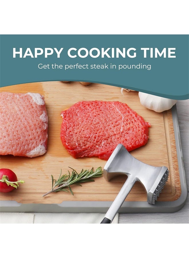 HOMESTAR Meat Tenderizer Hammer with Comfortable-Grip Handle, Dual-side Mallet for Kitchen, Heavy Duty Pounder For Tenderizing Steak, Beef and Fish - Image 4