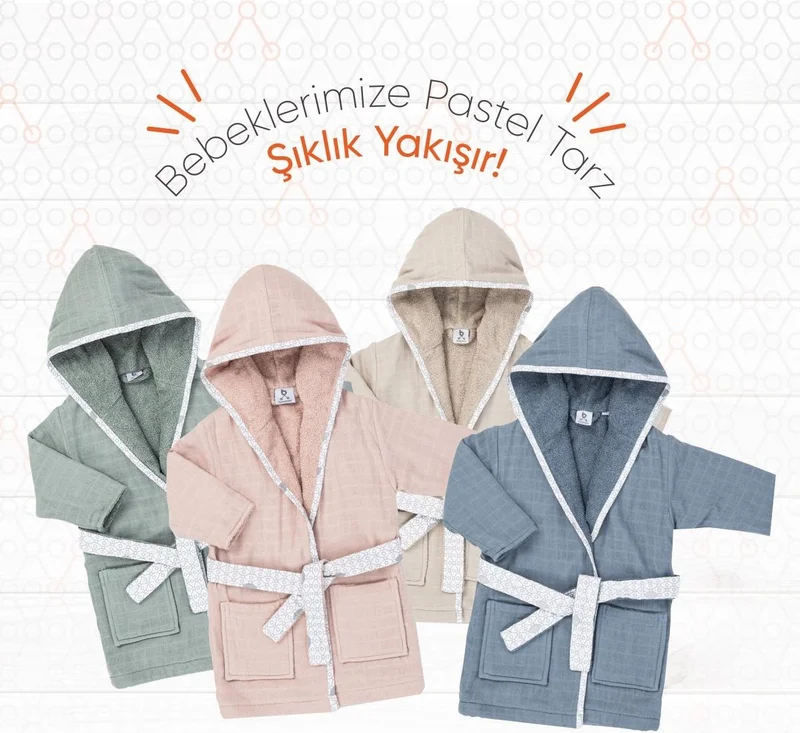Gezenbebe Hero Muslin & Towel Baby Kids Bathrobe Elephant
