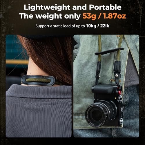 SMALLRIG Camera Neck Shoulder Strap Adjustable Braided Camera Shoulder Strap with ORing and Leather Pad for DSLR or Mirrorless Camera Green 5056 - Image 3