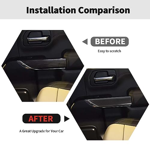RT-TCZ RTTCZ Carbon Fiber Inner Door Handle Panel Cover Trim Interior Accessories for Chevrolet Silverado 20192022for GMC Sierra 20192022 - Image 3