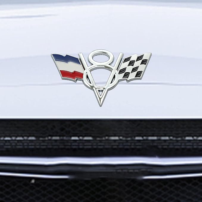 OAN 3D Metal V8 Engine Displacement Logo Racing Decoration Luggage Trunk Tailgate Bumper Badge Sticker Decoration Accessories (V8 France) - Image 3