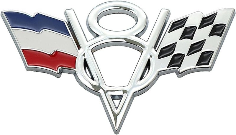 OAN 3D Metal V8 Engine Displacement Logo Racing Decoration Luggage Trunk Tailgate Bumper Badge Sticker Decoration Accessories (V8 France) - Image 4
