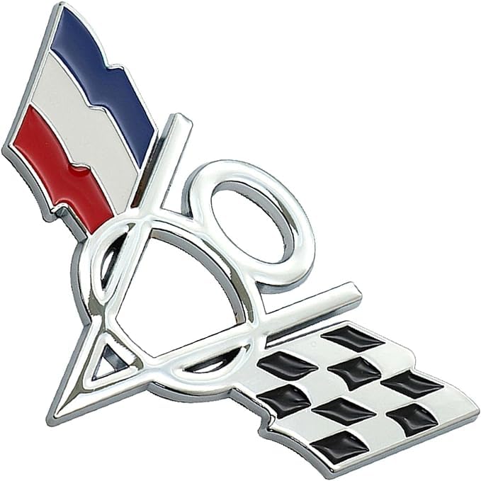 OAN 3D Metal V8 Engine Displacement Logo Racing Decoration Luggage Trunk Tailgate Bumper Badge Sticker Decoration Accessories (V8 France) - Image 2