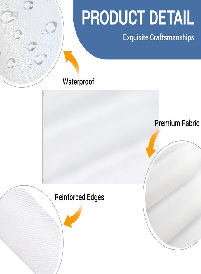 mflagperft White Flag, 3x5 White Blank Flags To Decorate with Brass Grommets, Custom Flag for Outdoor Indoor Decorations - Image 3