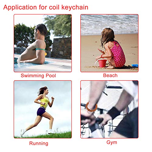 BIHRTC Pack Of 5 Colorful Spring Spiral Coil Keychain Bracelets Stretchy Key Chain Bracelet Wrist Band Key Ring Holder Wrist Random Color - Image 5