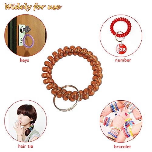 BIHRTC Pack Of 5 Colorful Spring Spiral Coil Keychain Bracelets Stretchy Key Chain Bracelet Wrist Band Key Ring Holder Wrist Random Color - Image 4