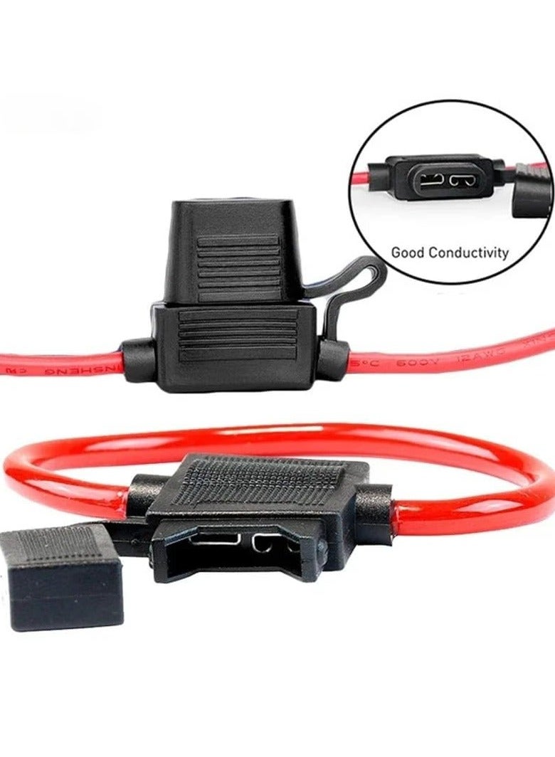 SOLDOUT 2 PCS Car Fuse Holder Waterproof Mini Blade Adapter Splash-proof Box for 12V 30A in Line Cutoff Switch Socket Damp Proof Fuse Socket (Pack of 2) - Image 2