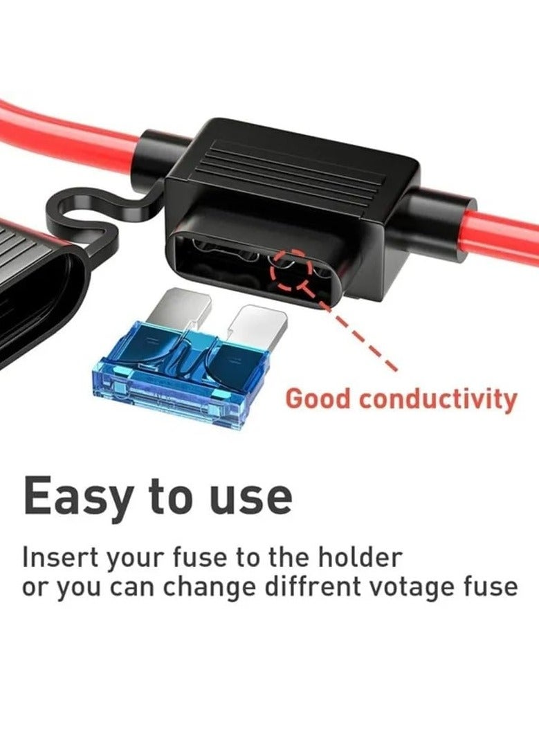 SOLDOUT 2 PCS Car Fuse Holder Waterproof Mini Blade Adapter Splash-proof Box for 12V 30A in Line Cutoff Switch Socket Damp Proof Fuse Socket (Pack of 2) - Image 3